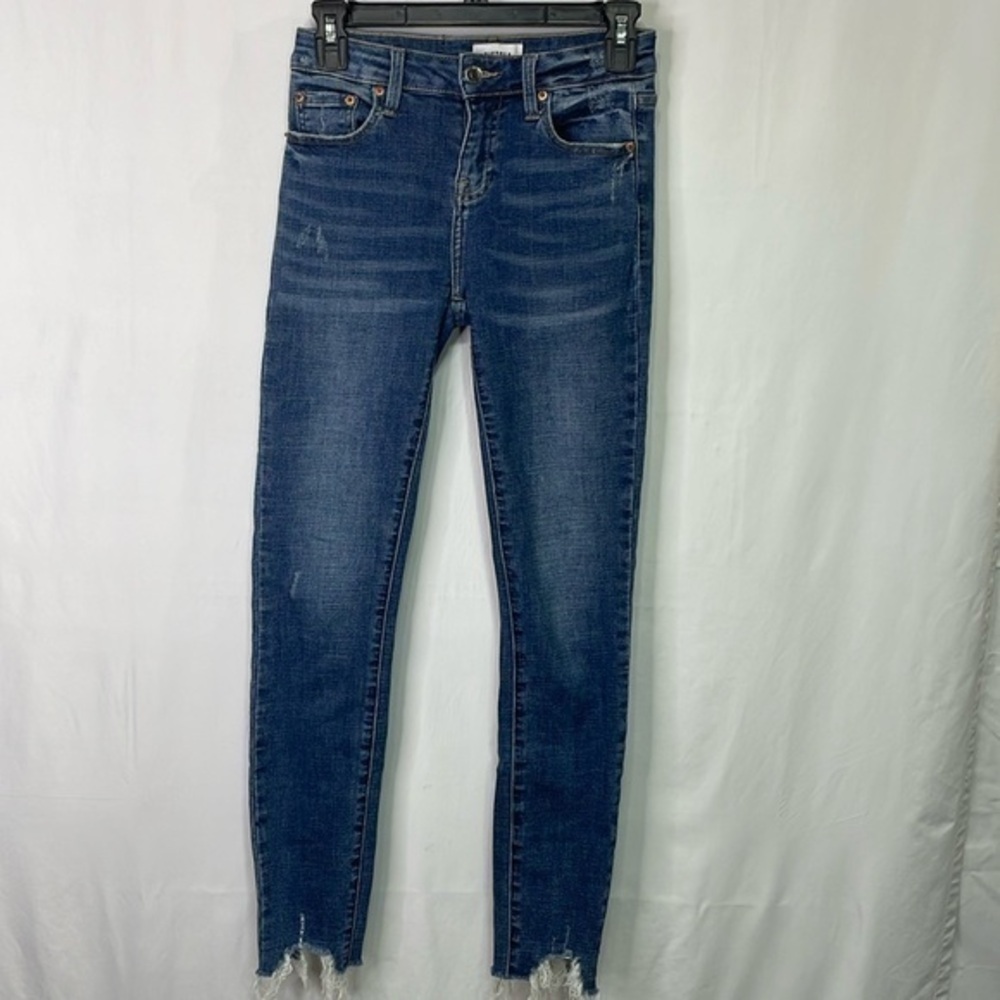 🍑 Pistola raw hem shark bite skinny jeans
